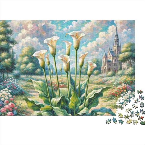 Calla Lily 1000 Teile Premium Holz Puzzle Für Erwachsene - Herausforderndes Geschicklichkeitsspiel, Entspannendes Legespiel Für Familie, Wanddekoration Geschenk 1000pcs (75x50cm) von FYQTCIAN