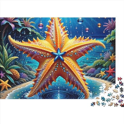Cartoon Seestern Puzzles 1000 Teile Schwer Puzzle Spielzeug Lernspiel Impossible Herausforderungsspielzeug Für Erwachsene Kinder 1000pcs (75x50cm) von FYQTCIAN