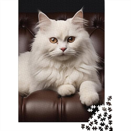 Cat Holz Puzzle 1000 Teile Für Erwachsene - Unmögliches Legespiel, Stressabbau Spielzeug,Cute Premium Home Dekoration, 1000pcs (75x50cm) von FYQTCIAN