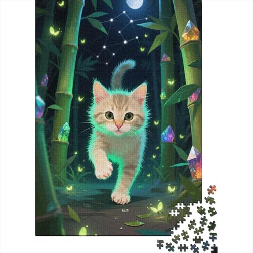 Chartreux Holz Puzzle 1000 Teile Für Erwachsene - Unmögliches Legespiel, Stressabbau Spielzeug,Niedlich Premium Home Dekoration, 1000pcs (75x50cm) von FYQTCIAN