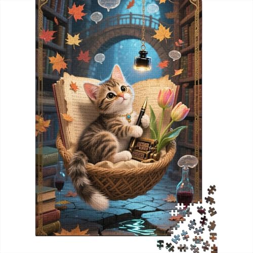 Chartreux Holzpuzzle 1000 Teile Für Erwachsene & Jugendliche - Niedlich Unmögliches Puzzle Spielzeug, Pädagogisches Geduldspiel, Premium Geburtstagsgeschenk 1000pcs (75x50cm) von FYQTCIAN