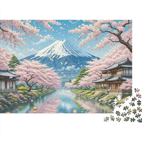 Cherry Blossom 1000 Teile Premium Holz Puzzle Für Erwachsene - Herausforderndes Geschicklichkeitsspiel, Entspannendes Legespiel Für Familie, Wanddekoration Geschenk 1000pcs (75x50cm) von FYQTCIAN