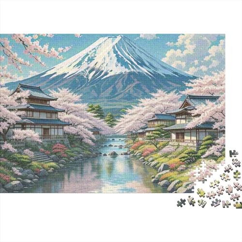 Cherry Blossom 1000 Teile Premium Holz Puzzle Für Erwachsene - Herausforderndes Geschicklichkeitsspiel, Entspannendes Legespiel Für Familie, Wanddekoration Geschenk 1000pcs (75x50cm) von FYQTCIAN