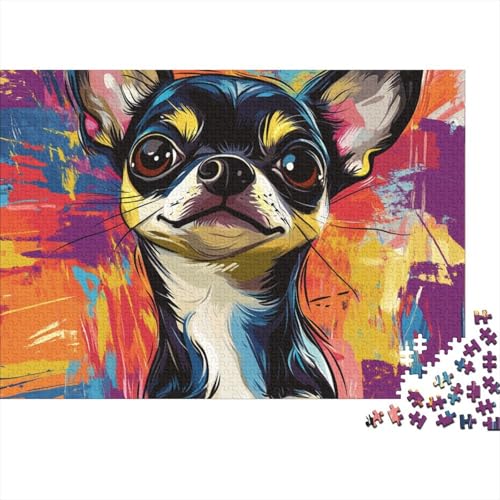 Chihuahua Puzzle 1000-teilige Schwer Puzzle Spielzeug Pädagogisches Spiel Impossible Tier Hund Herausforderung Spielzeug Für Erwachsene Und Kinder in Bewährter 1000pcs (75x50cm) von FYQTCIAN