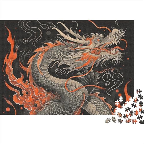 Chinese Dragon (6) Holz Puzzle 1000 Teile Für Erwachsene - Unmögliches Legespiel, Stressabbau Spielzeug, Premium Home Dekoration, 1000pcs (75x50cm) von FYQTCIAN