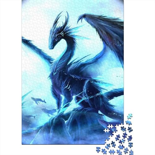 Cool 1000 Teile Puzzle Für Erwachsene - Schwieriges Holzlegespiel, Mentales Training,Dragon Bunte Fliesen Dekoration, Familientaugliches Geschenk 1000pcs (75x50cm) von FYQTCIAN