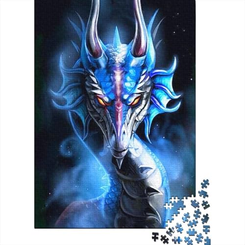 Cool 1000 Teile Puzzle Für Erwachsene - Schwieriges Holzlegespiel, Mentales Training,Dragon Bunte Fliesen Dekoration, Familientaugliches Geschenk 1000pcs (75x50cm) von FYQTCIAN
