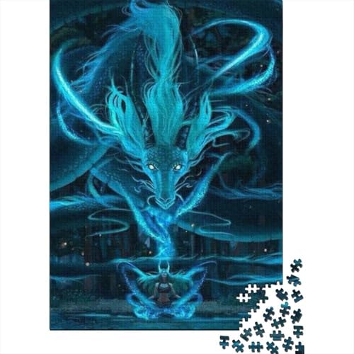 Cool 1000 Teile Schwieriges Holzpuzzle Dragon - Premium Puzzle Für Erwachsene, Familientaugliches Geschicklichkeitsspiel, Kreative Wanddekoration Geschenk 1000pcs (75x50cm) von FYQTCIAN
