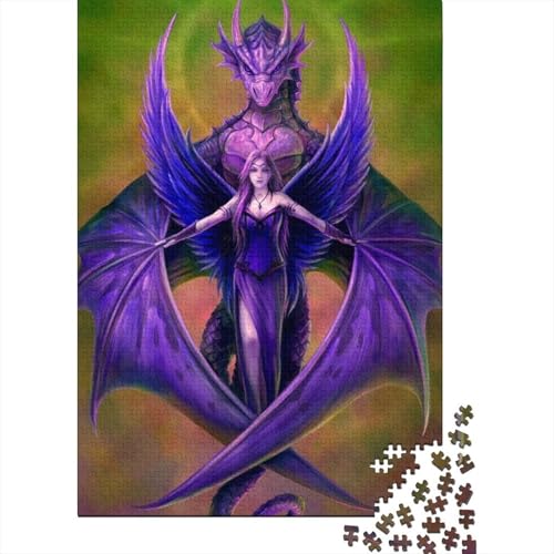 Cool 1000 Teile Schwieriges Holzpuzzle Dragon - Premium Puzzle Für Erwachsene, Familientaugliches Geschicklichkeitsspiel, Kreative Wanddekoration Geschenk 1000pcs (75x50cm) von FYQTCIAN