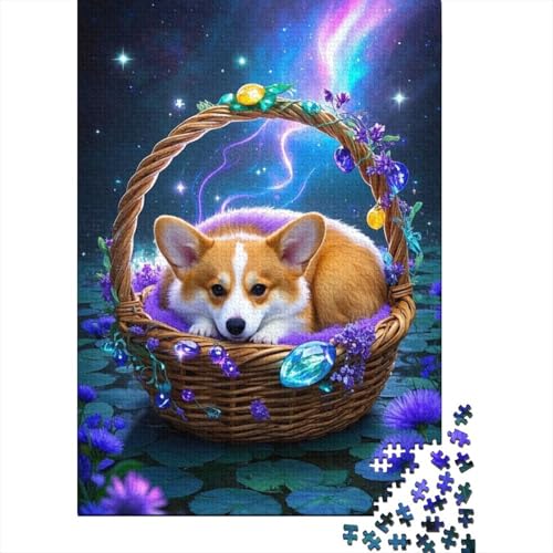 Corgi 1000 Teile Premium Holz Puzzle Für Erwachsene - Herausforderndes Geschicklichkeitsspiel,Niedlich Entspannendes Legespiel Für Familie, Wanddekoration Geschenk 1000pcs (75x50cm) von FYQTCIAN