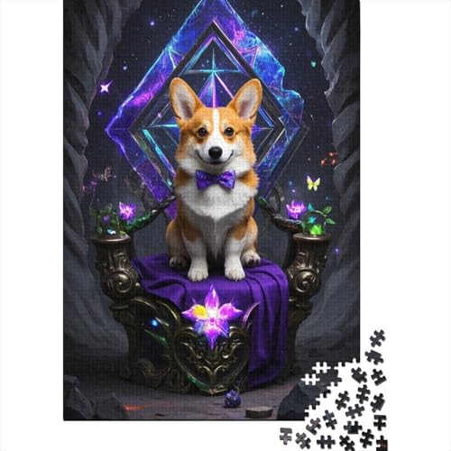 Corgi Holz Puzzle 1000 Teile Für Erwachsene - Unmögliches Legespiel, Stressabbau Spielzeug,Niedlich Premium Home Dekoration, 1000pcs (75x50cm) von FYQTCIAN