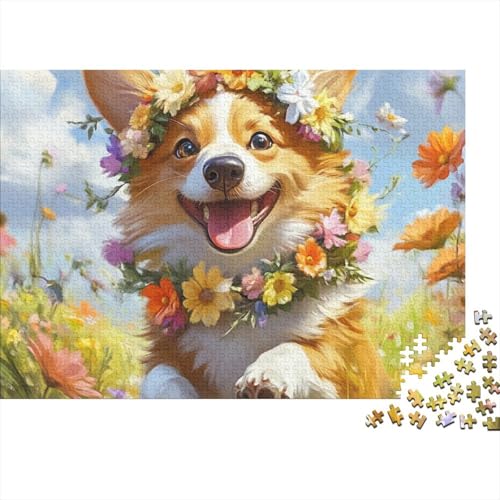 Corgi Puzzles 1000 Teile Schwer Puzzle Spielzeug Lernspiel Impossible Tier Hund Herausforderung Spielzeug Für Erwachsene Kinder 1000pcs (75x50cm) von FYQTCIAN