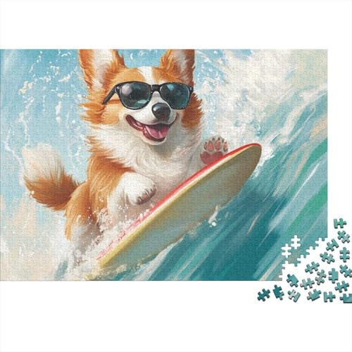 Corgi Puzzles 1000 Teile Schwer Puzzle Spielzeug Pädagogisches Spiel Impossible Tier Hund Herausforderung Spielzeug Für Erwachsene Und Kinder in Bewährter 1000pcs (75x50cm) von FYQTCIAN