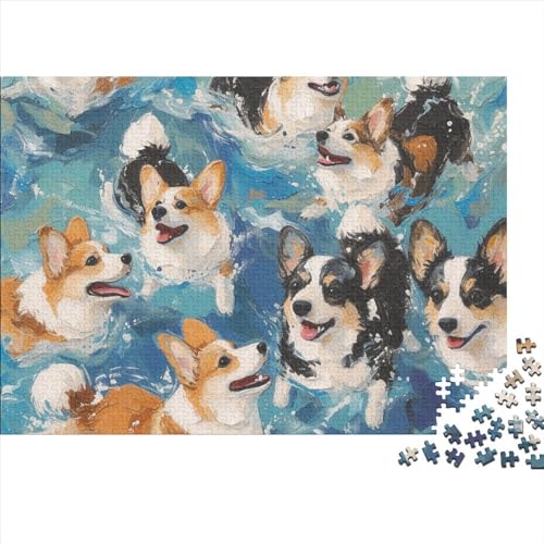 Corgi Puzzles 1000-teilige Schwer Puzzle Spielzeug Lernspiel Impossible Herausforderungsspielzeug Für Erwachsene Kinder 1000pcs (75x50cm) von FYQTCIAN