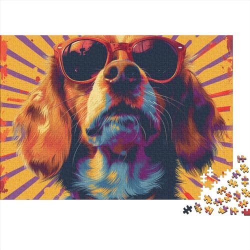 Cute Hund Puzzle 1000 Teile Schwer Puzzle Spielzeug Lernspiel Impossible Herausforderungsspielzeug Für Erwachsene Kinder 1000pcs (75x50cm) von FYQTCIAN