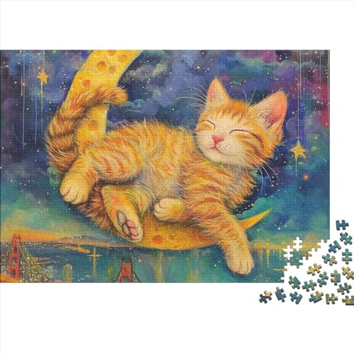 Cute Kat Puzzle 1000-teilige Schwer Puzzle Spielzeug Pädagogisches Spiel Impossible Herausforderung Spielzeug Für Erwachsene Kinder 1000pcs (75x50cm) von FYQTCIAN