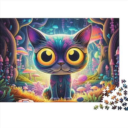 Cute Kat Puzzles 1000-teilige Schwer Puzzle Spielzeug Lernspiel Impossible Herausforderungsspielzeug Für Erwachsene Kinder 1000pcs (75x50cm) von FYQTCIAN