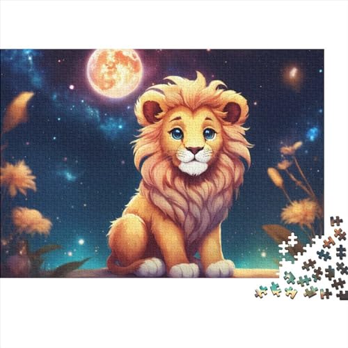 Cute Löwe Puzzle 1000-teilige Schwer Puzzle Spielzeug Lernspiel Impossible CKunstoon Herausforderung Spielzeug Für Erwachsene Und Kinder Ab 12 Jahren 1000pcs (75x50cm) von FYQTCIAN