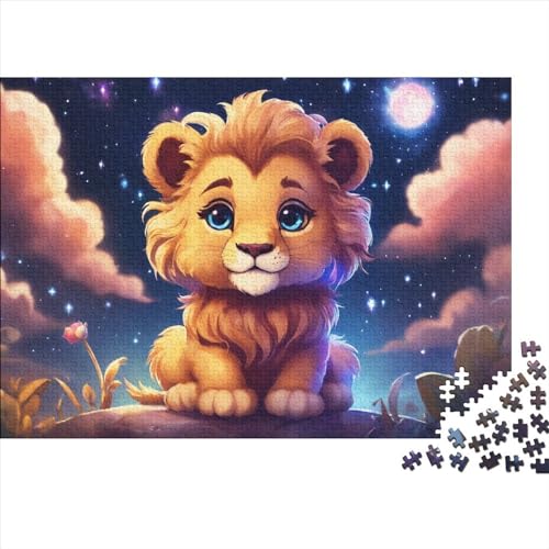 Cute Löwe Puzzles 1000 Teile Schwer Puzzle Spielzeug Lernspiel Impossible CKunstoon Herausforderung Spielzeug Für Erwachsene Kinder 1000pcs (75x50cm) von FYQTCIAN