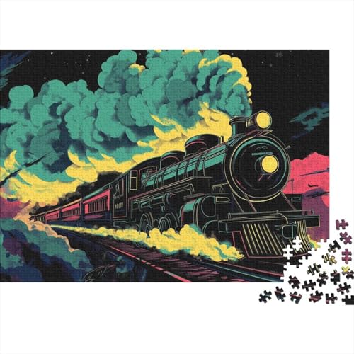 Dampfzug Puzzle 1000 Teile Schwer Puzzle Spielzeug Lernspiel Impossible Tier Herausforderung Spielzeug Für Erwachsene Und Kinder in Bewährter 1000pcs (75x50cm) von FYQTCIAN