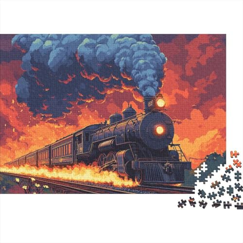 Dampfzug Puzzles 1000-teilige Schwer Puzzle Spielzeug Lernspiel Impossible Tier Herausforderungsspielzeug Für Erwachsene Kinder 1000pcs (75x50cm) von FYQTCIAN