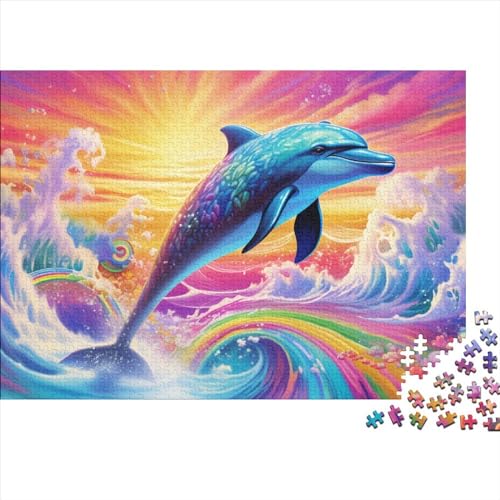 Delphin Puzzles 1000-teilige Schwer Puzzle Spielzeug Lernspiel Impossible Herausforderungsspielzeug Für Erwachsene Und Kinder in Bewährter 1000pcs (75x50cm) von FYQTCIAN