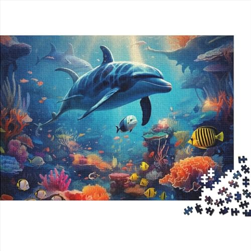 Delphins Puzzles 1000 Teile Schwer Puzzle Spielzeug Lernspiel Impossible Herausforderungsspielzeug Für Erwachsene Und Kinder Ab 12 Jahren 1000pcs (75x50cm) von FYQTCIAN
