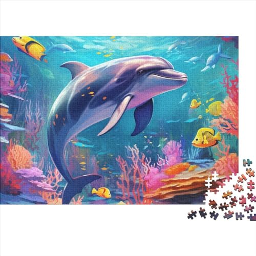 Delphins Puzzles 1000 Teile Schwer Puzzle Spielzeug Pädagogisches Spiel Impossible Herausforderung Spielzeug Für Erwachsene Kinder 1000pcs (75x50cm) von FYQTCIAN