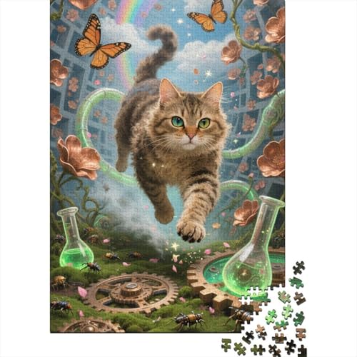 Devon Rex 1000-Teile Premium Holzpuzzle - Niedlich Unmögliches Puzzle Für Erwachsene, Pädagogisches Familienspiel, Hochwertige Wandkunst Geschenkidee 1000pcs (75x50cm) von FYQTCIAN