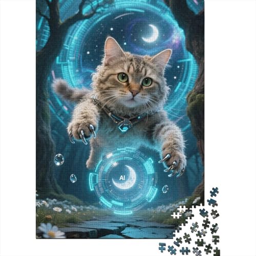 Devon Rex Holz Puzzle 1000 Teile Für Erwachsene - Unmögliches Legespiel, Stressabbau Spielzeug,Niedlich Premium Home Dekoration, 1000pcs (75x50cm) von FYQTCIAN