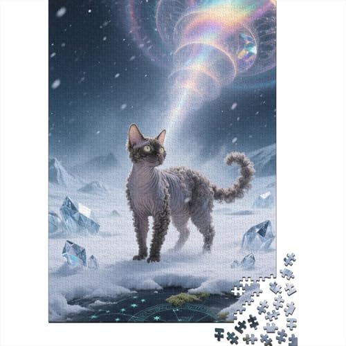Devon Rex Holzpuzzle 1000 Teile Für Erwachsene & Jugendliche - Niedlich Unmögliches Puzzle Spielzeug, Pädagogisches Geduldspiel, Premium Geburtstagsgeschenk 1000pcs (75x50cm) von FYQTCIAN