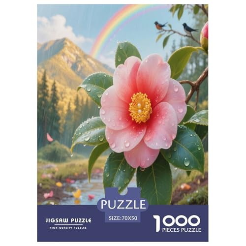 Die Kamellien Japonica Puzzle 1000-teilige Schwer Puzzle Spielzeug Pädagogisches Spiel Impossible Herausforderungsspielzeug Für Erwachsene Kinder 70x50cm/1000pcs von FYQTCIAN