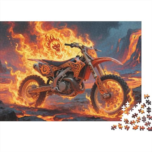 Dirt Bike 1000 Teile Premium Holz Puzzle Für Erwachsene - Herausforderndes Geschicklichkeitsspiel, Entspannendes Legespiel Für Familie, Wanddekoration Geschenk 1000pcs (75x50cm) von FYQTCIAN