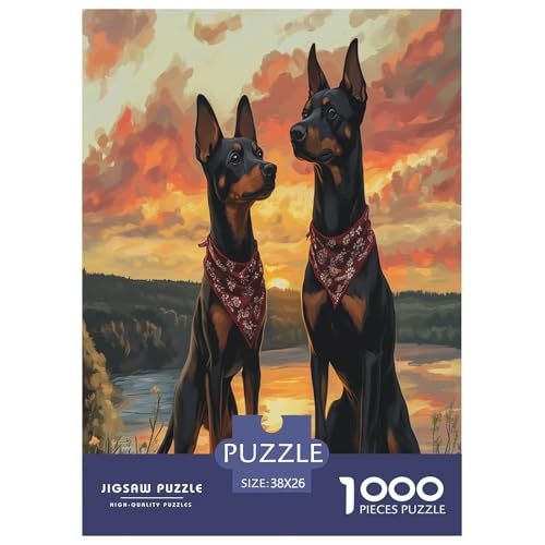 Doberman Puzzle 1000 Teile Schwer Puzzle Spielzeug Lernspiel Impossible Herausforderung Spielzeug Für Erwachsene Und Kinder Ab 12 Jahren 38x26cm/1000pcs von FYQTCIAN