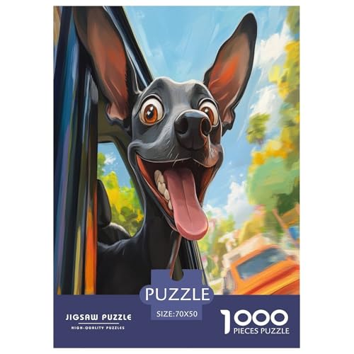 Doberman Puzzles 1000 Teile Schwer Puzzle Spielzeug Lernspiel Impossible Herausforderungsspielzeug Für Erwachsene Und Kinder Ab 12 Jahren 70x50cm/1000pcs von FYQTCIAN