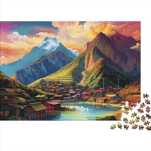Dörfer Puzzle 1000 Teile Schwer Puzzle Spielzeug Pädagogisches Spiel Impossible Herausforderung Spielzeug Für Erwachsene Und Kinder in Bewährter 1000pcs (75x50cm) von FYQTCIAN