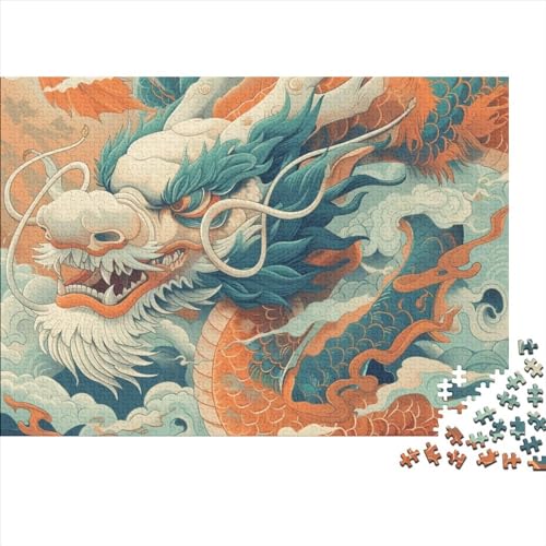 Drache Puzzle 1000-teilige Schwer Puzzle Spielzeug Lernspiel Impossible Herausforderung Spielzeug Für Erwachsene Und Kinder in Bewährter 1000pcs (75x50cm) von FYQTCIAN