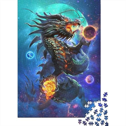 Dragon 1000 Teile Premium Holz Puzzle Für Erwachsene - Herausforderndes Geschicklichkeitsspiel,Cool Entspannendes Legespiel Für Familie, Wanddekoration Geschenk 1000pcs (75x50cm) von FYQTCIAN