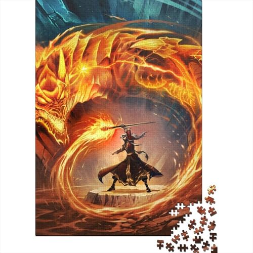 Dragon 1000 Teile Premium Holz Puzzle Für Erwachsene - Herausforderndes Geschicklichkeitsspiel,Cool Entspannendes Legespiel Für Familie, Wanddekoration Geschenk 1000pcs (75x50cm) von FYQTCIAN