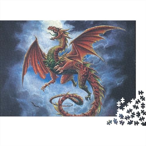Dragon Holzpuzzle 1000 Teile Für Erwachsene & Jugendliche - Cool Unmögliches Puzzle Spielzeug, Pädagogisches Geduldspiel, Premium Geburtstagsgeschenk 1000pcs (75x50cm) von FYQTCIAN