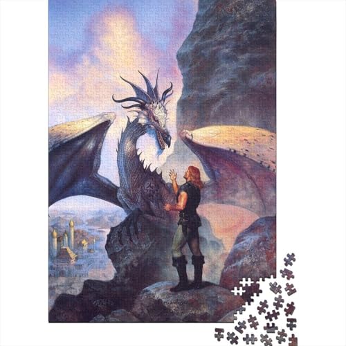 Dragon Holzpuzzle 1000 Teile Für Erwachsene & Jugendliche - Cool Unmögliches Puzzle Spielzeug, Pädagogisches Geduldspiel, Premium Geburtstagsgeschenk 1000pcs (75x50cm) von FYQTCIAN