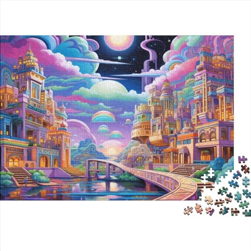 Dream Candy House Puzzle 1000 Teile Schwer Puzzle Spielzeug Pädagogisches Spiel Impossible Herausforderung Spielzeug Für Erwachsene Und Kinder in Bewährter 1000pcs (75x50cm) von FYQTCIAN