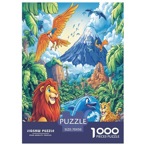 Dschungeltiere Puzzle 1000-teilige Schwer Puzzle Spielzeug Lernspiel Impossible Herausforderung Spielzeug Für Erwachsene Und Kinder in Bewährter 70x50cm/1000pcs von FYQTCIAN