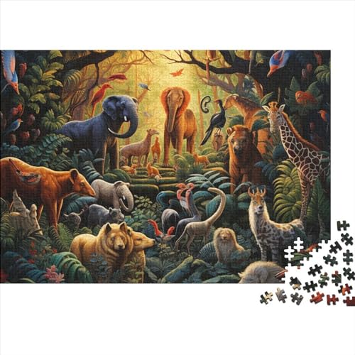 Dschungeltiere Puzzle 1000-teilige Schwer Puzzle Spielzeug Lernspiel Impossible Herausforderungsspielzeug Für Erwachsene Und Kinder Ab 12 Jahren 1000pcs (75x50cm) von FYQTCIAN