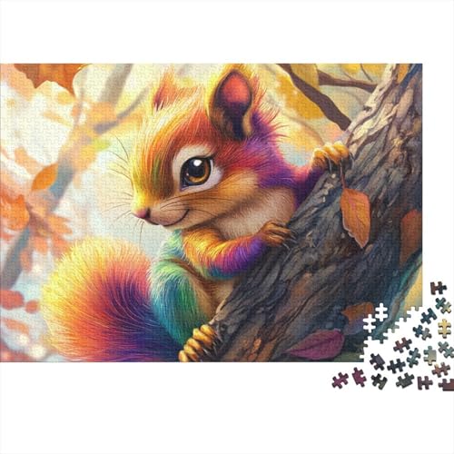 Eichhörnchen Puzzle 1000-teilige Schwer Puzzle Spielzeug Pädagogisches Spiel Impossible Tier Herausforderung Spielzeug Für Erwachsene Und Kinder in Bewährter 1000pcs (75x50cm) von FYQTCIAN