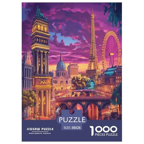 Eiffelturm Puzzle 1000 Teile Schwer Puzzle Spielzeug Pädagogisches Spiel Impossible Herausforderung Spielzeug Für Erwachsene Und Kinder Ab 12 Jahren 38x26cm/1000pcs von FYQTCIAN