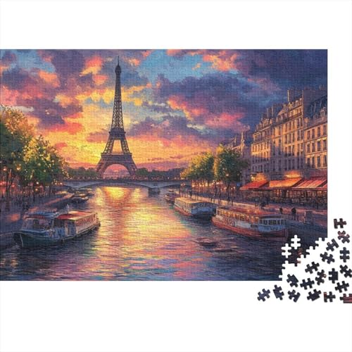Eiffelturm Puzzle 1000 Teile Schwer Puzzle Spielzeug Pädagogisches Spiel Impossible Tier Herausforderung Spielzeug Für Erwachsene Kinder 1000pcs (75x50cm) von FYQTCIAN