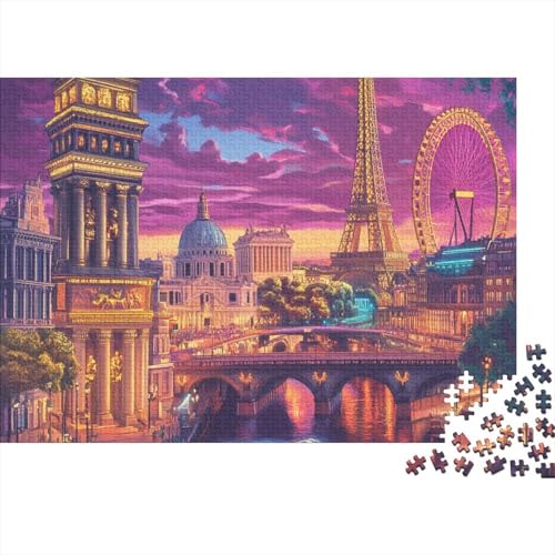 Eiffelturm Puzzle 1000-teilige Schwer Puzzle Spielzeug Lernspiel Impossible Herausforderungsspielzeug Für Erwachsene Und Kinder Ab 14 Jahren 1000pcs (75x50cm) von FYQTCIAN