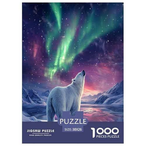 Eisbär Puzzles 1000 Teile Schwer Puzzle Spielzeug Lernspiel Impossible Herausforderungsspielzeug Für Erwachsene Und Kinder in Bewährter 38x26cm/1000pcs von FYQTCIAN