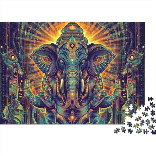 Elefant Puzzle 1000 Teile Schwer Puzzle Spielzeug Lernspiel Impossible Tier Herausforderungsspielzeug Für Erwachsene Kinder 1000pcs (75x50cm) von FYQTCIAN
